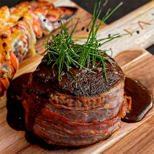 Filet Mignon Carnes Jakes Pimienta Negra Arroz